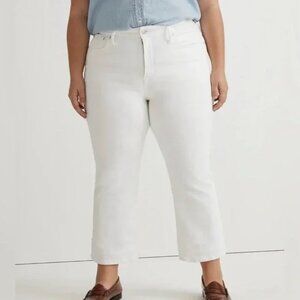 Madewell Mid-rise Kick‎ Out Crop Jeans White 33